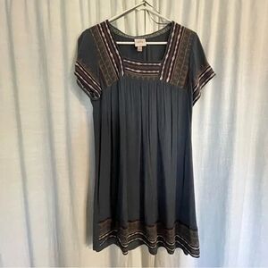 Knox Rose Gray Tunic Relaxed Pleated Top